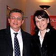 Avec Juliette Binoche au Théâtre de l'Ouest Parisien.